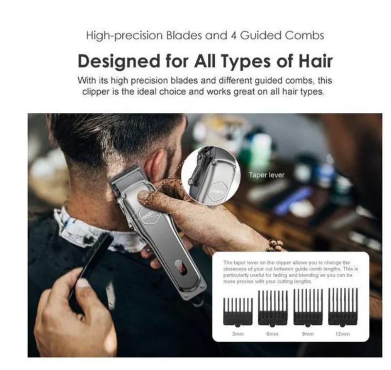 oraimo Smart Clipper 2 Professional Hair Clipper with 2.5 hrs Runtime,
Precise Blades for All Hair Types & LED Screen Display