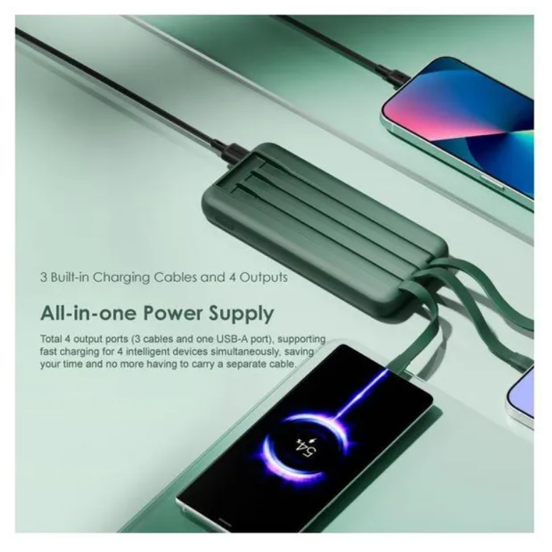 oraimo Slice Link 10000mAh 12W Power Bank with 4 outputs & is widely Compatible