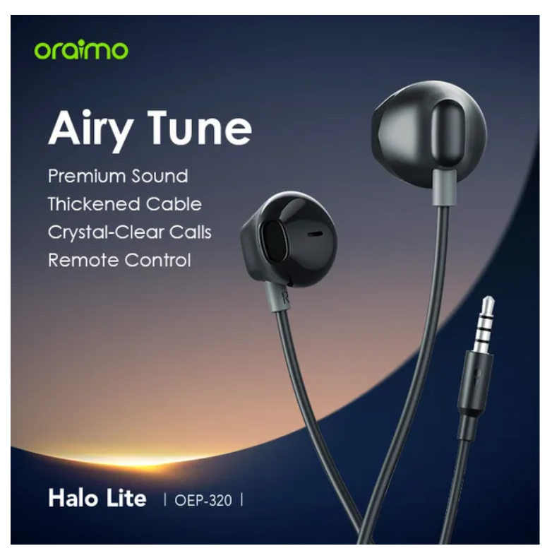 oraimo Halo Lite 3.5MM Half In-ear  wired Earphone