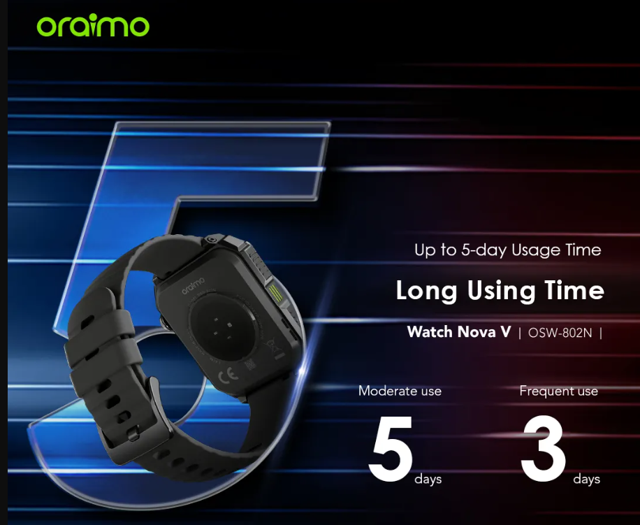 NEW ARRIVAL!! NEW ARRIVAL!! oraimo Watch Nova V 2.01" Tempered Glass Anti-scratch And Explosion-proof HD Video Watch Faces, Built in music player Smart Watch