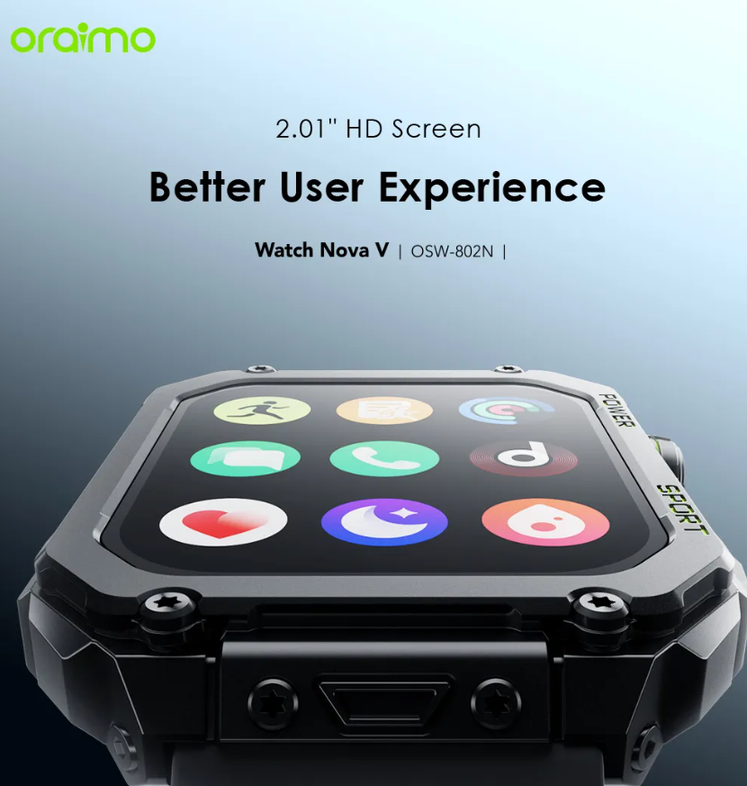 NEW ARRIVAL!! NEW ARRIVAL!! oraimo Watch Nova V 2.01" Tempered Glass Anti-scratch And Explosion-proof HD Video Watch Faces, Built in music player Smart Watch
