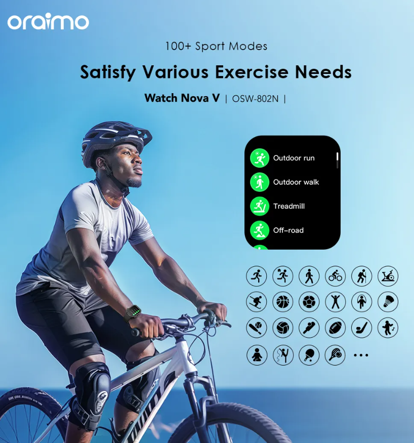 NEW ARRIVAL!! NEW ARRIVAL!! oraimo Watch Nova V 2.01" Tempered Glass Anti-scratch And Explosion-proof HD Video Watch Faces, Built in music player Smart Watch