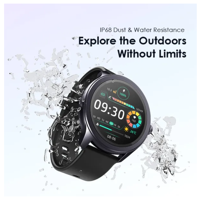 oraimo Watch 2R 1.39" TFT IP68  with Bluetooth Call 7 Days Battery Life ,24-hour Health Monitoring Smart Watch