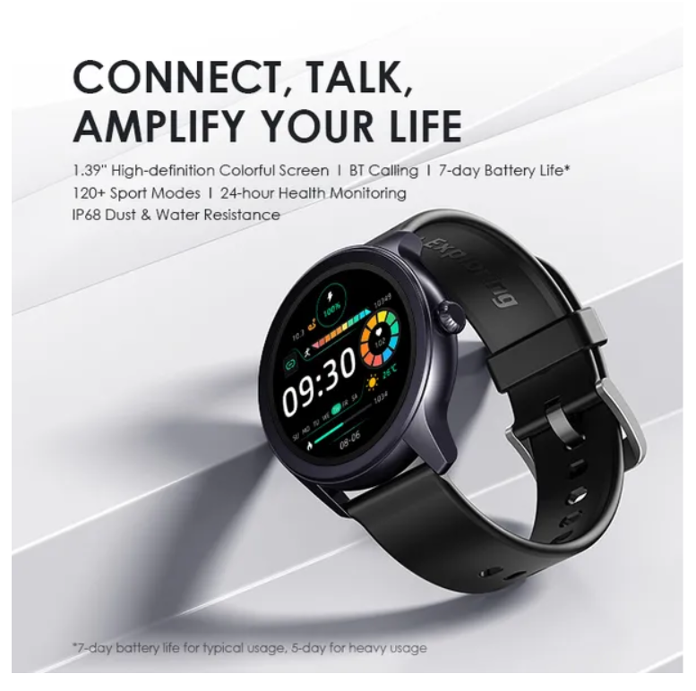 oraimo Watch 2R 1.39" TFT IP68  with Bluetooth Call 7 Days Battery Life ,24-hour Health Monitoring Smart Watch