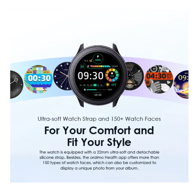 oraimo Watch 2R 1.39" TFT IP68  with Bluetooth Call 7 Days Battery Life ,24-hour Health Monitoring Smart Watch