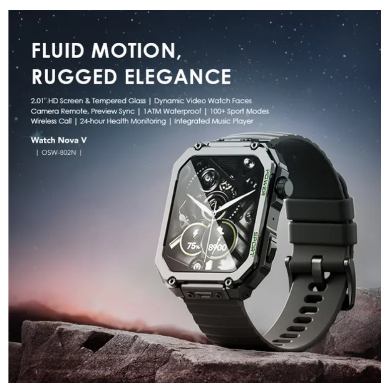 oraimo Watch Nova V 2.01" HD Video Watch Faces with tampered glass & Built-in Music Player Smart Watch