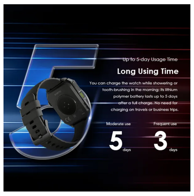 oraimo Watch Nova V 2.01" HD Video Watch Faces with tampered glass & Built-in Music Player Smart Watch