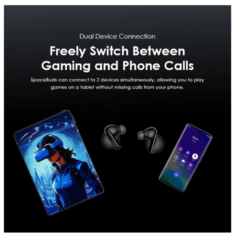 NEW ARRIVAL!! NEW ARRIVAL!! oraimo SpaceBuds Hybrid ANC True Wireless Earbuds Customized Voice Prompt, 40-Hr Long Playtime, 50dB Hybrid ANC Noise Cancellation & Personalized Lighting Effect