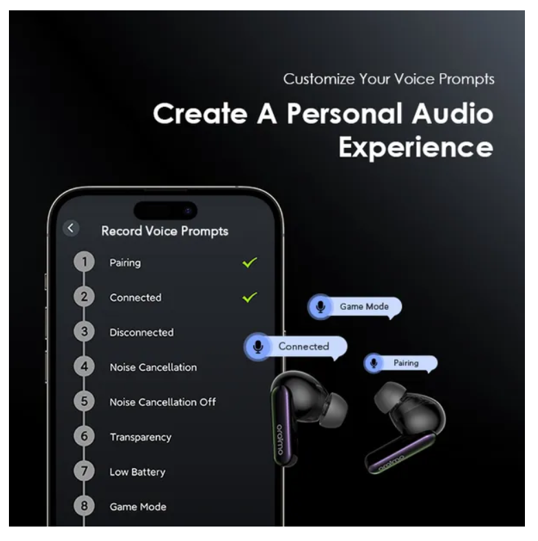 NEW ARRIVAL!! NEW ARRIVAL!! oraimo SpaceBuds Hybrid ANC True Wireless Earbuds Customized Voice Prompt, 40-Hr Long Playtime, 50dB Hybrid ANC Noise Cancellation & Personalized Lighting Effect