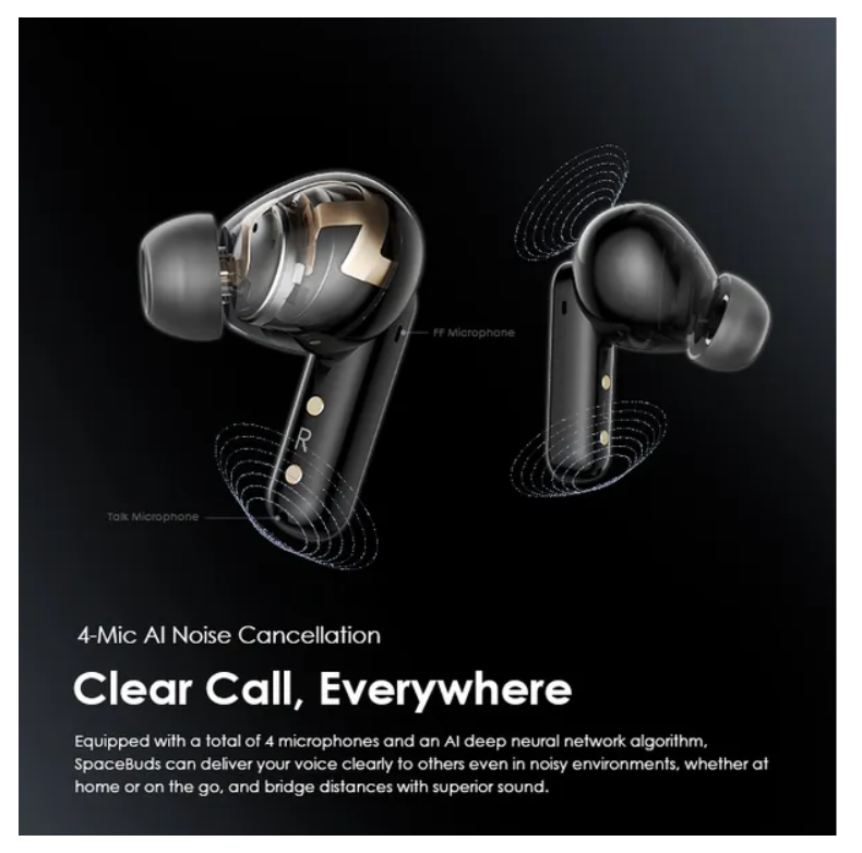 OFFER!! OFFER!! oraimo SpaceBuds Hybrid ANC True Wireless Earbuds Customized Voice Prompt,  50dB Hybrid ANC Noise Cancellation,  40-Hr Long Playtime & Personalized Lighting Effect with a GIFT