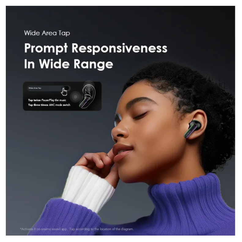 OFFER!! OFFER!! oraimo SpaceBuds Hybrid ANC True Wireless Earbuds Customized Voice Prompt,  50dB Hybrid ANC Noise Cancellation,  40-Hr Long Playtime & Personalized Lighting Effect with a GIFT