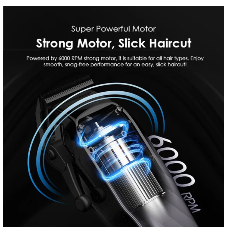 oraimo SmartClipper 2C Professional Hair Clipper with 4 guided combs Adjustable to Zero Gap for Precise Hair-cutting.