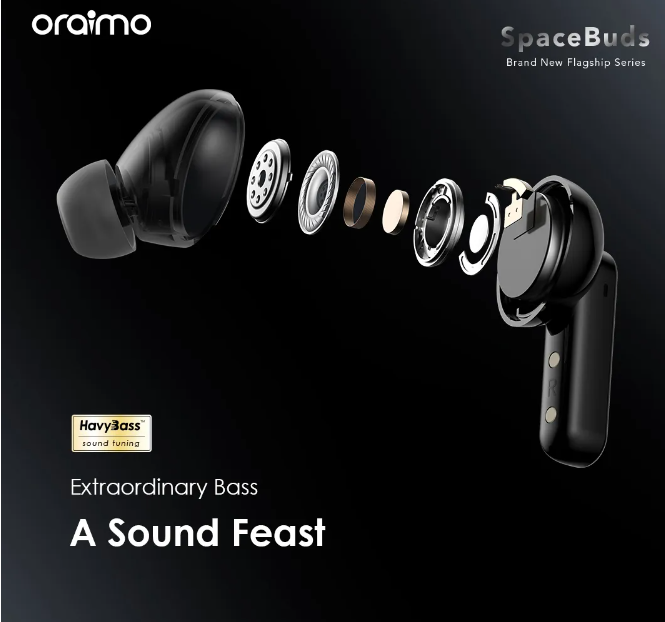 NEW ARRIVAL!! Oraimo SpaceBuds Hybrid ANC True Wireless Earbuds Customized Voice Prompt Wireless Bluetooth Earphones
