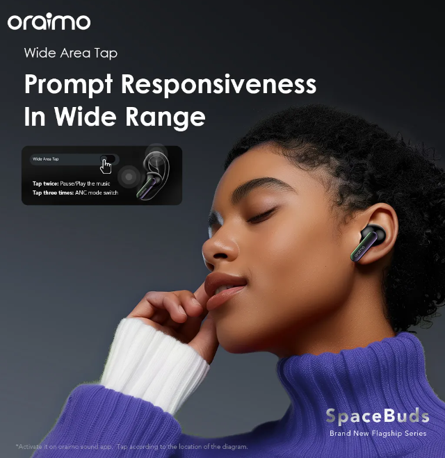 NEW ARRIVAL!! Oraimo SpaceBuds Hybrid ANC True Wireless Earbuds Customized Voice Prompt Wireless Bluetooth Earphones