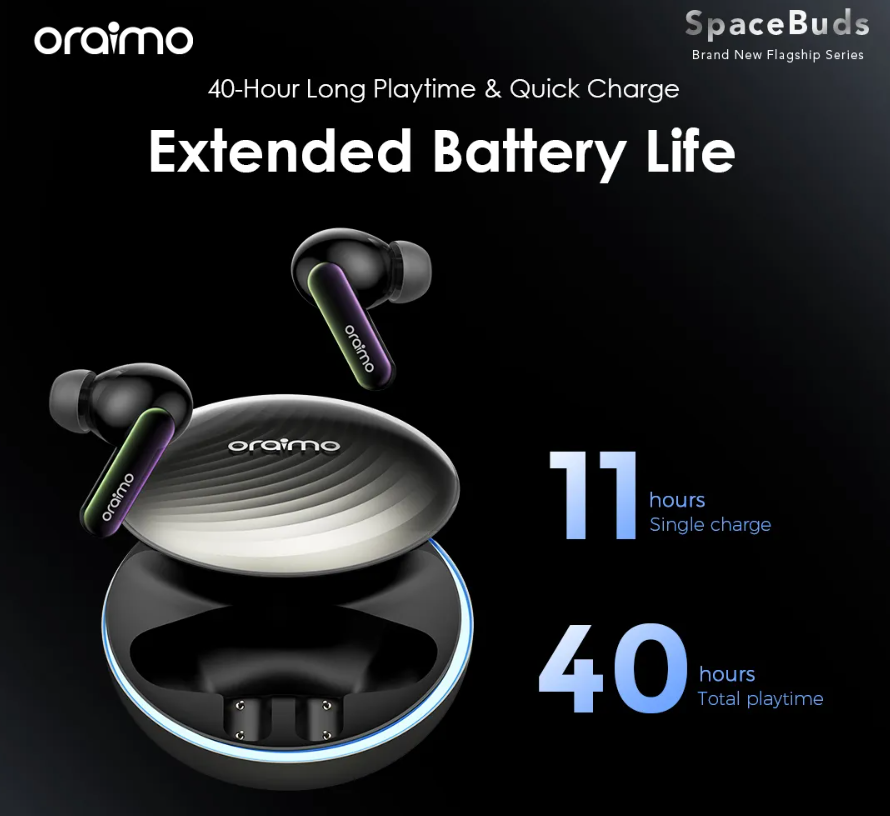 NEW ARRIVAL!! Oraimo SpaceBuds Hybrid ANC True Wireless Earbuds Customized Voice Prompt Wireless Bluetooth Earphones