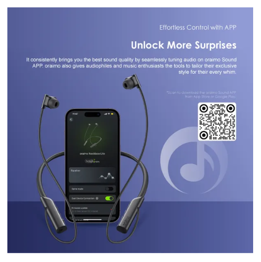 oraimo Necklace Lite Call Vibration, noise reduction & 30 hr playtime Wireless Headphones