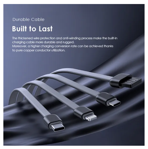 oraimo Traveler Link 20 20000mAh  4 Built-in Charging&Recharging Cables 2.4A Max Fast Charging 12W Power Bank