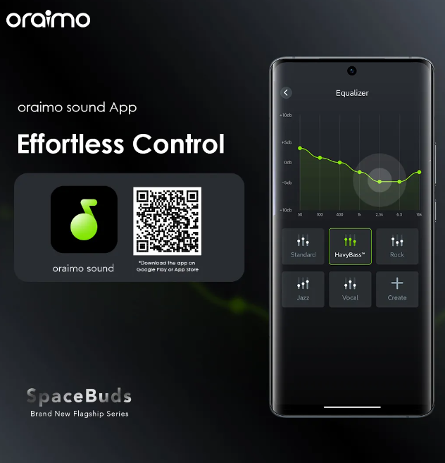 oraimo SpaceBuds Hybrid ANC True Wireless Earbuds Customized Voice Prompt Bluetooth Earphones