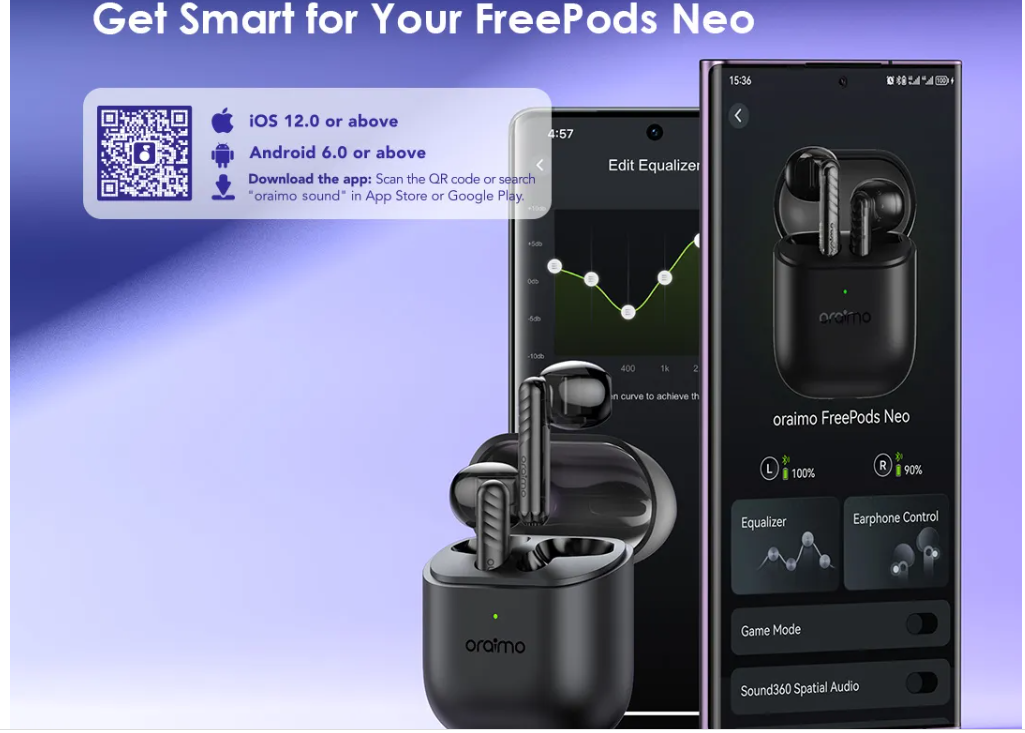 oraimo FreePods Neo Half In-Ear True Wireless Earbuds + FREE EARPHONE = Bluetooth Earphones earpods