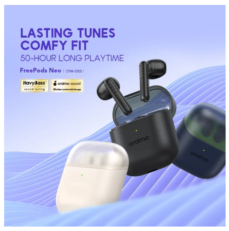 oraimo FreePods Neo Half In-Ear True Wireless Earbuds + FREE EARPHONE = Bluetooth Earphones earpods