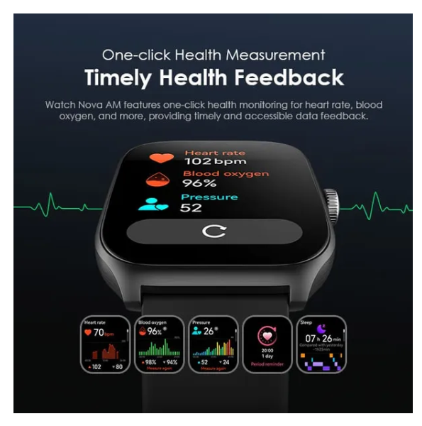 oraimo Watch Nova AM 2.01" AMOLED Screen Curved Cover Smart Watch