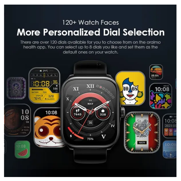 oraimo Watch Nova AM 2.01" AMOLED Screen Curved Cover Smart Watch