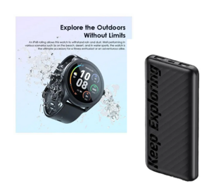 oraimo Watch 2R 1.39" TFT IP68 Smart Watch & 10000mAh 12W Power Bank Combo