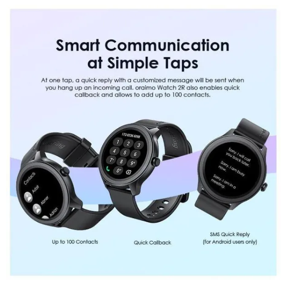 oraimo Watch 2R 1.39" TFT IP68 Smart Watch & 10000mAh 12W Power Bank Combo