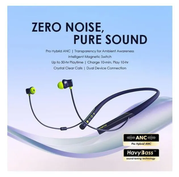 oraimo Necklace Pro ANC Wireless Headphones, 50-hr Long Playtime
45dB ANC Noise Cancellation HavyBass ™ Boost Mode & Crystal Clear Call