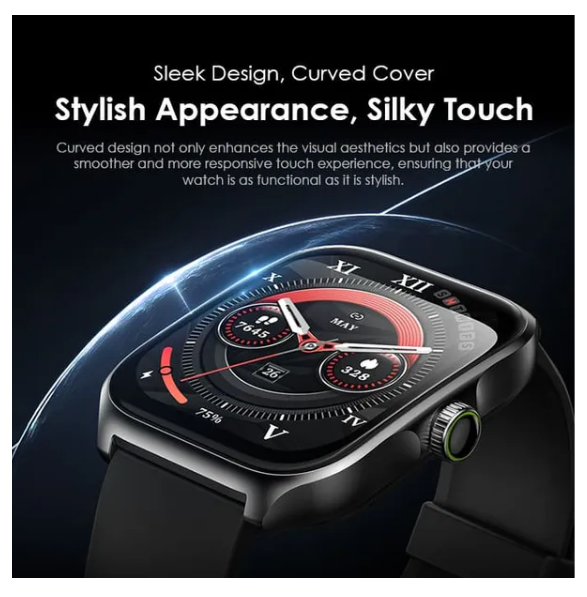 Oraimo Watch Nova AM 2.01" AMOLED Screen Curved Cover  IP68 Dust & Water Resistance* with 24 Days of Use, 60 Days on Standby Smart Watch