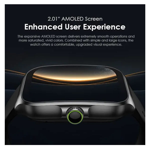 Oraimo Watch Nova AM 2.01" AMOLED Screen Curved Cover  IP68 Dust & Water Resistance* with 24 Days of Use, 60 Days on Standby Smart Watch