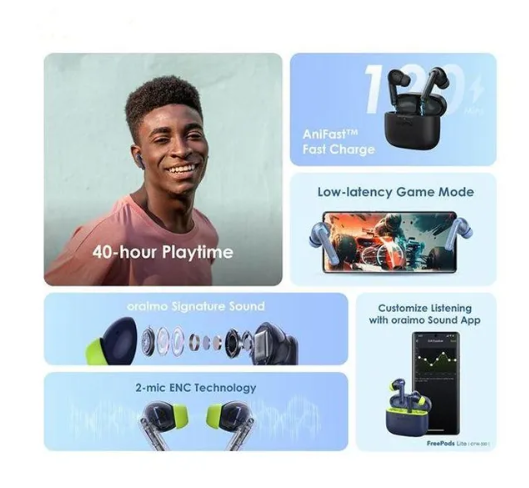 oraimo FreePods Lite ENC True Wireless Earbuds