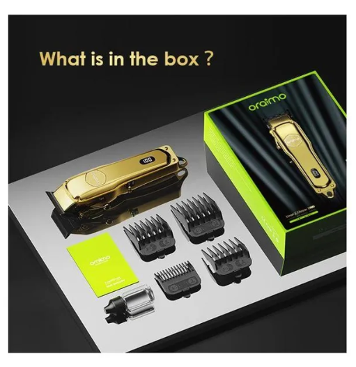 Oraimo Smart Clipper 2 Gold  with  240-minute Runtime & Super Powerful Motor Professional Hair Clipper