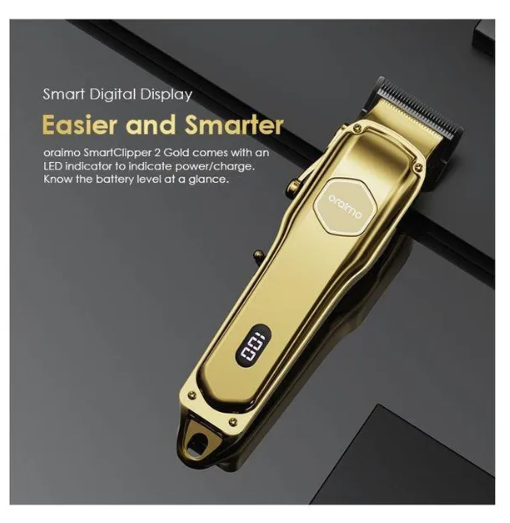 Oraimo Smart Clipper 2 Gold  with  240-minute Runtime & Super Powerful Motor Professional Hair Clipper