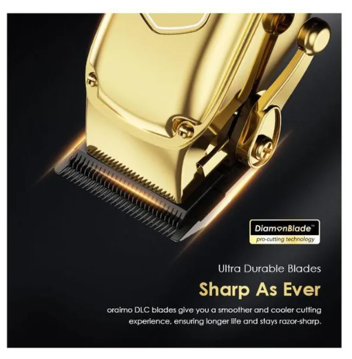 Oraimo Smart Clipper 2 Gold  with  240-minute Runtime & Super Powerful Motor Professional Hair Clipper