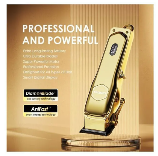 Oraimo Smart Clipper 2 Gold  with  240-minute Runtime & Super Powerful Motor Professional Hair Clipper