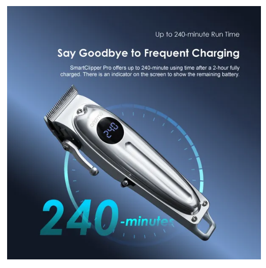oraimo Smart Clipper Pro Professional Hair Clipper|Self-sharpening and Adjustable Blades|Super Powerful Motor |240-minute Runtime