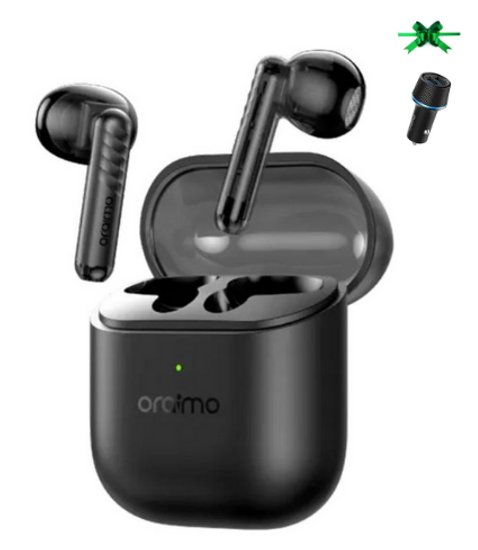 oraimo FreePods Neo Half In Ear  50-hr Long PlaytimeTrue Wireless Earbuds Plus a gift of  10.5 w car charger