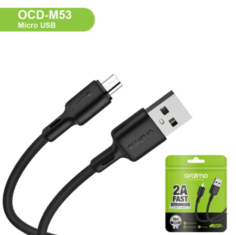 oraimo USB Duraline 2 1M 2A Fast ,stronger ,data  transfer High speed sycing & durableMicro -USB Cable