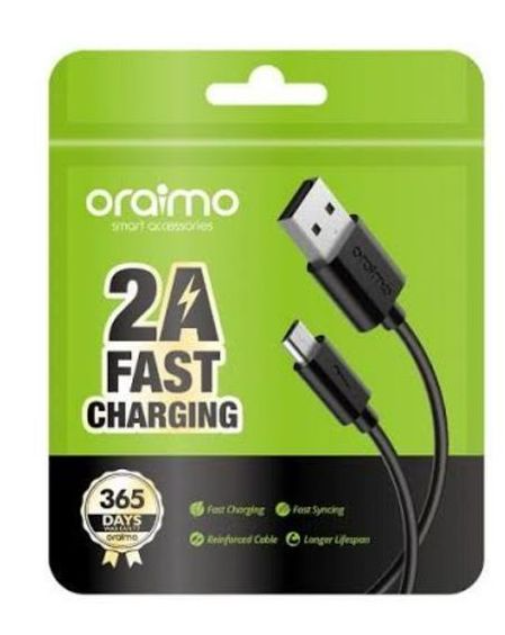 oraimo USB Duraline 2 1M 2A Fast ,stronger ,data  transfer High speed sycing & durableMicro -USB Cable