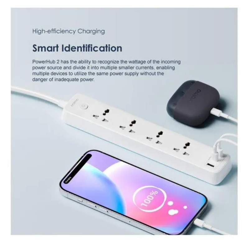 Oraimo PowerHub C 2M 4-AC 3-USB Power Strip Duty 4-way Power/Socket Extension Cable Charging Outlet extension cable
