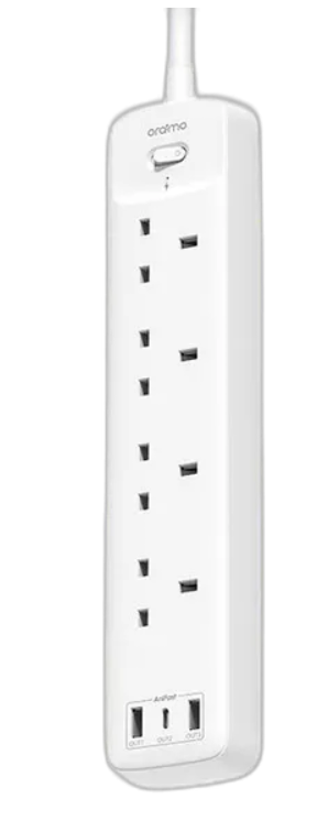 Oraimo PowerHub C 2M 4-AC 3-USB Power Strip Duty 4-way Power/Socket Extension Cable Charging Outlet extension cable