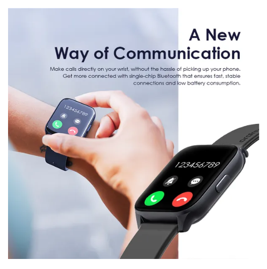 Oraimo Watch 4 Plus 2.01″ HD IP68  100+ Sports Modes Bluetooth Call AI-Generated Watch Faces Smart Watch