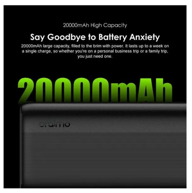 {OFFER} Oraimo 20000mAh Powerbank Fast Charging LED Power Bank Say Goodbye to Battery Anxiety