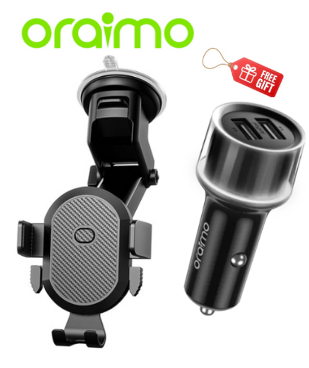 SPECIAL OFFER Oraimo Hydra 3 Stable Safe Universal Car Phone Holder Long Arm,360°Adjustable Magnet Head,Compatible with Phones of Various Sizes with a GIFT of Oraimo Highway 15 15.5W Car Charger