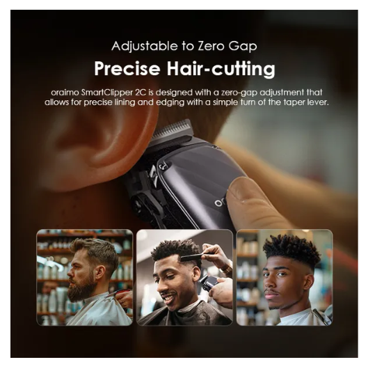 OFFER !! Oraimo SmartClipper 2C  Professional Hair Clipper with 2.5 hrs Runtime &Precise Blades for All Hair Types  plus a GIFT of a Wall Charger
