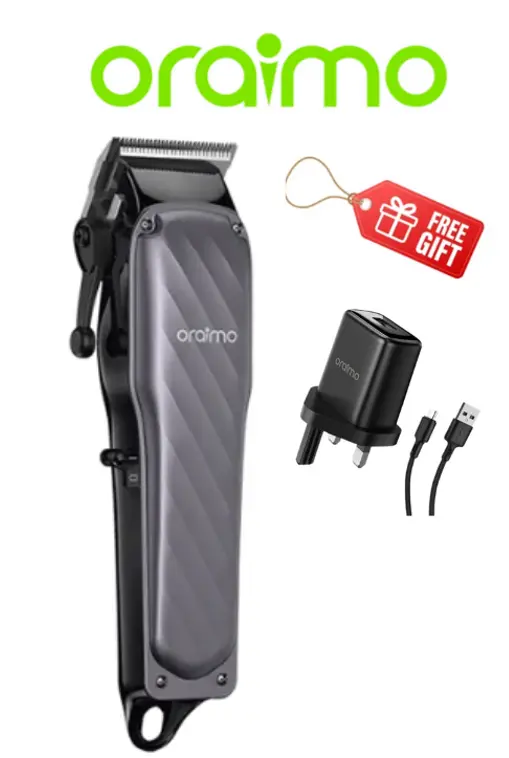 OFFER !! Oraimo SmartClipper 2C  Professional Hair Clipper with 2.5 hrs Runtime &Precise Blades for All Hair Types  plus a GIFT of a Wall Charger