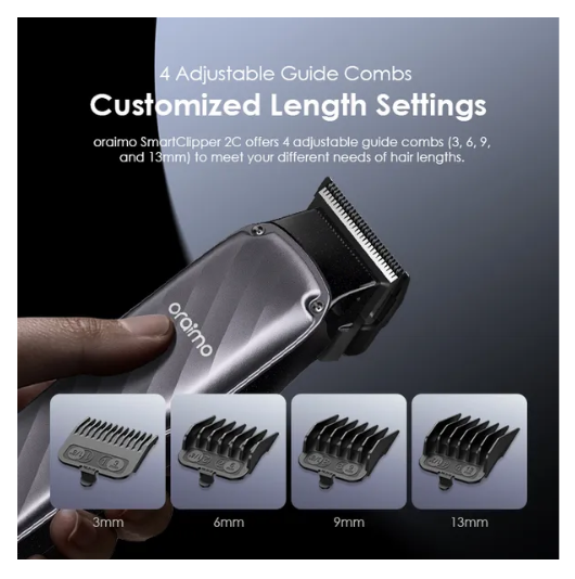 OFFER !! Oraimo SmartClipper 2C  Professional Hair Clipper with 2.5 hrs Runtime &Precise Blades for All Hair Types  plus a GIFT of a Wall Charger