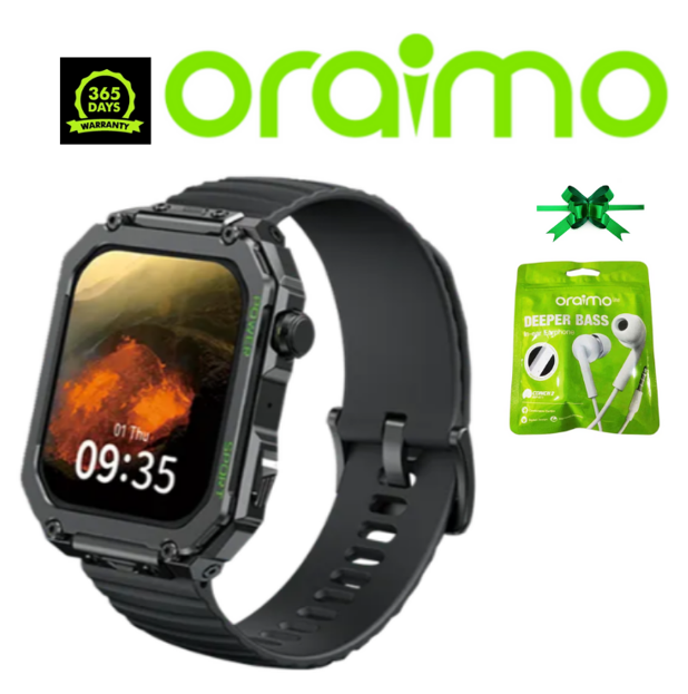 Oraimo Watch Nova V 2.01" HD Video Watch Faces  Wireless HD Calling 1ATM Waterproof Integrated Music Player  Camera Remote, Preview Sync Smart Watch Plus a GIFT of Oraimo Deeper Bass Earphones