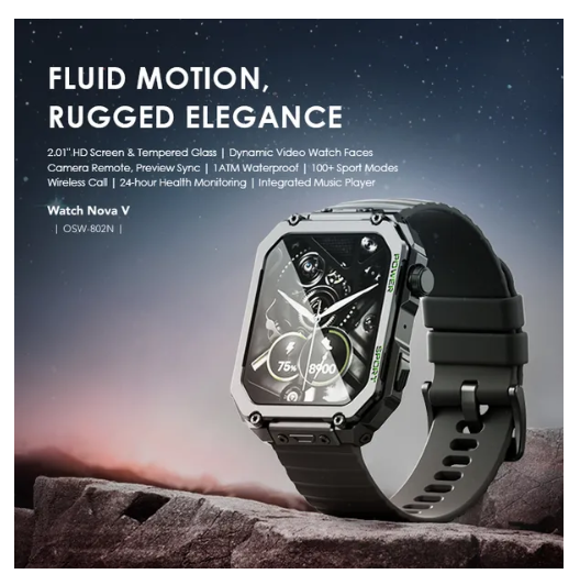 Oraimo Watch Nova V 2.01" HD Video Watch Faces  Wireless HD Calling 1ATM Waterproof Integrated Music Player  Camera Remote, Preview Sync Smart Watch Plus a GIFT of Oraimo Deeper Bass Earphones